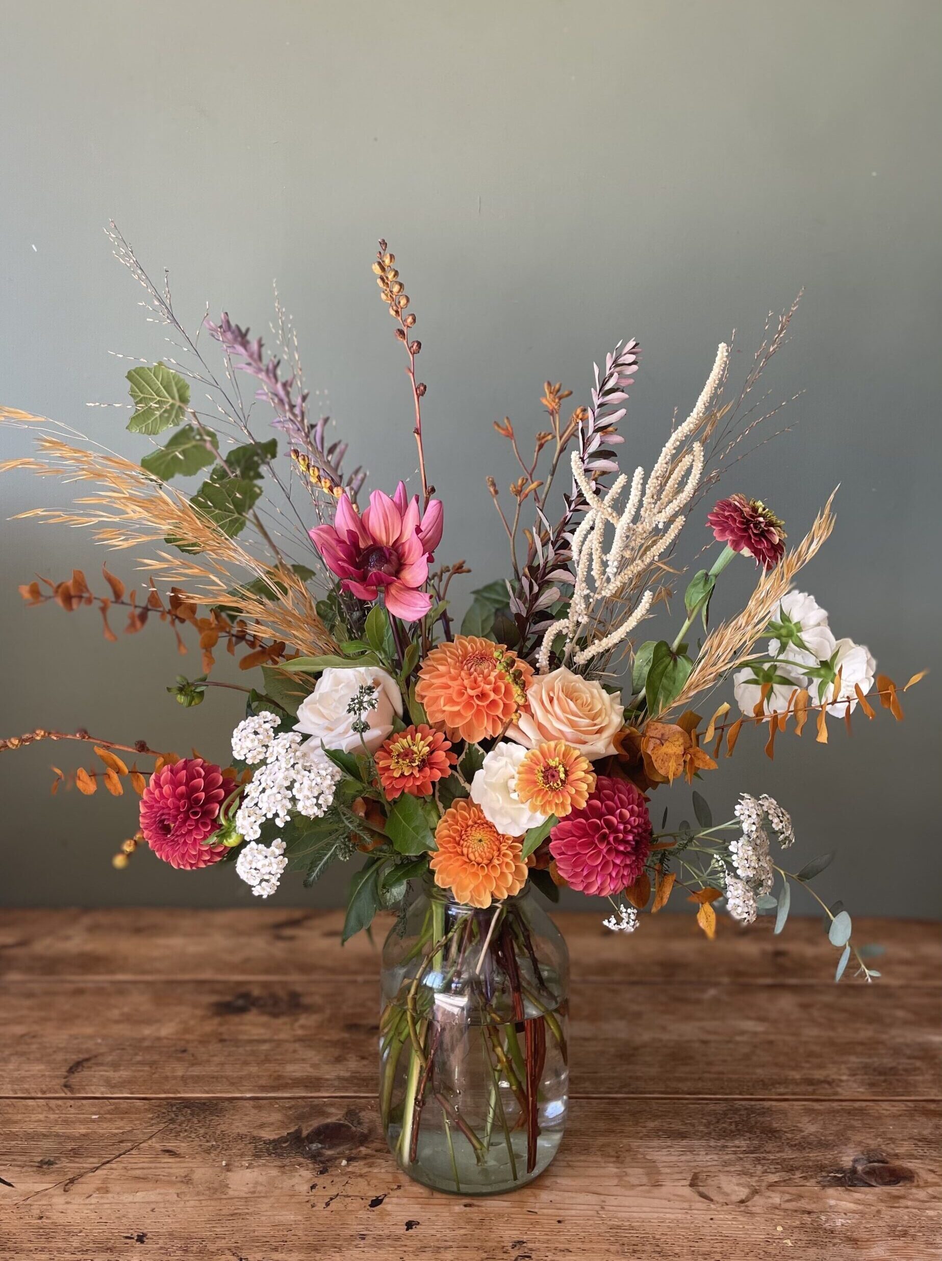 Vase arrangement of fresh flowers